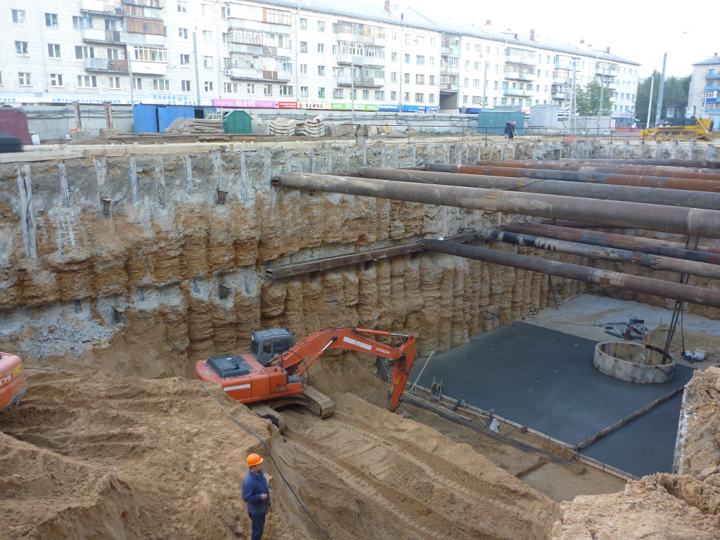 Противофильтрационная завеса котлованов